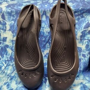 Crocs Womens Mary Jane Kadee Slingback Flats - Black Size 9